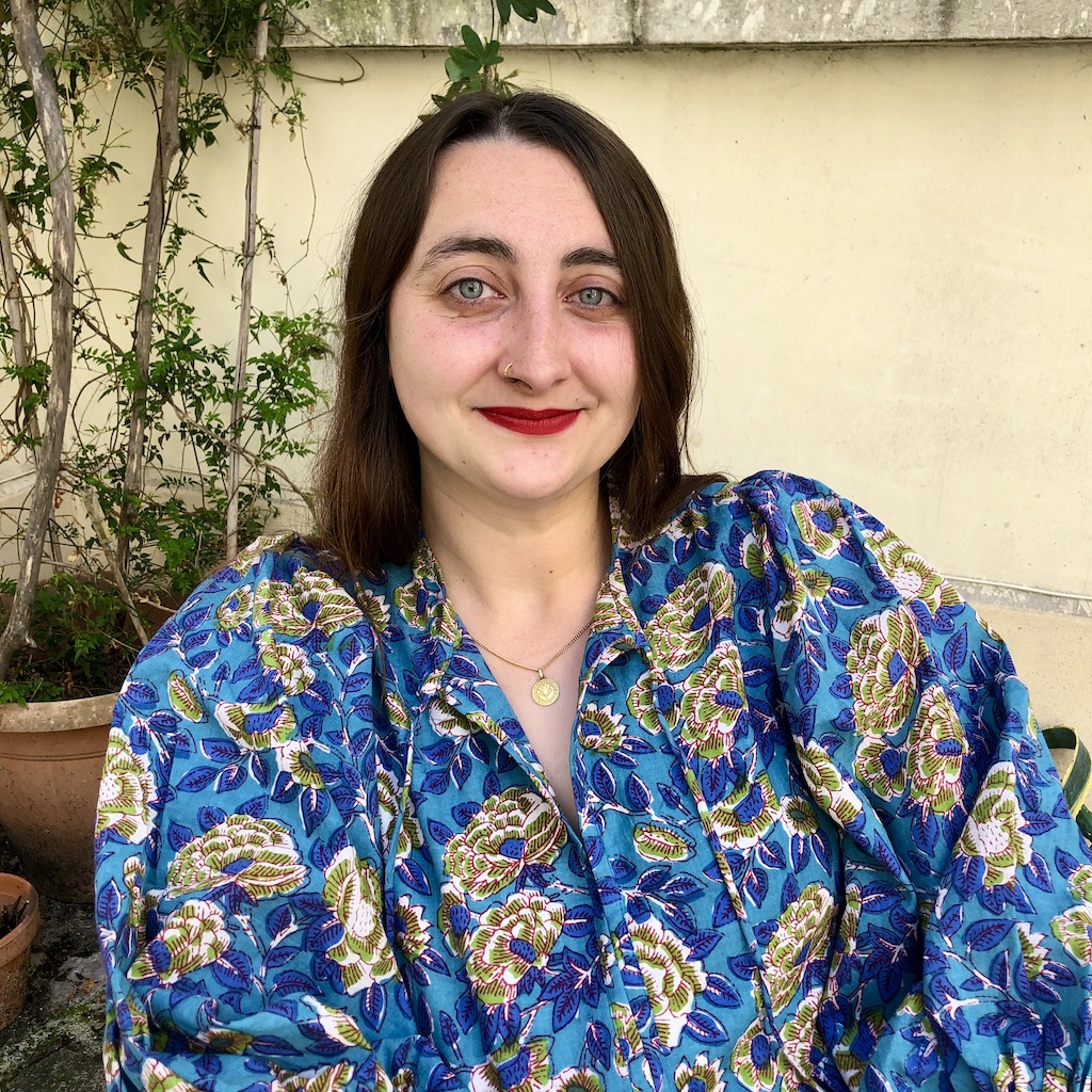 Robe Athina imprimé bleu et vert