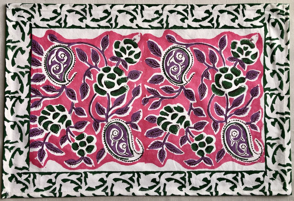 Set de table et serviettes imprimé Blockprint