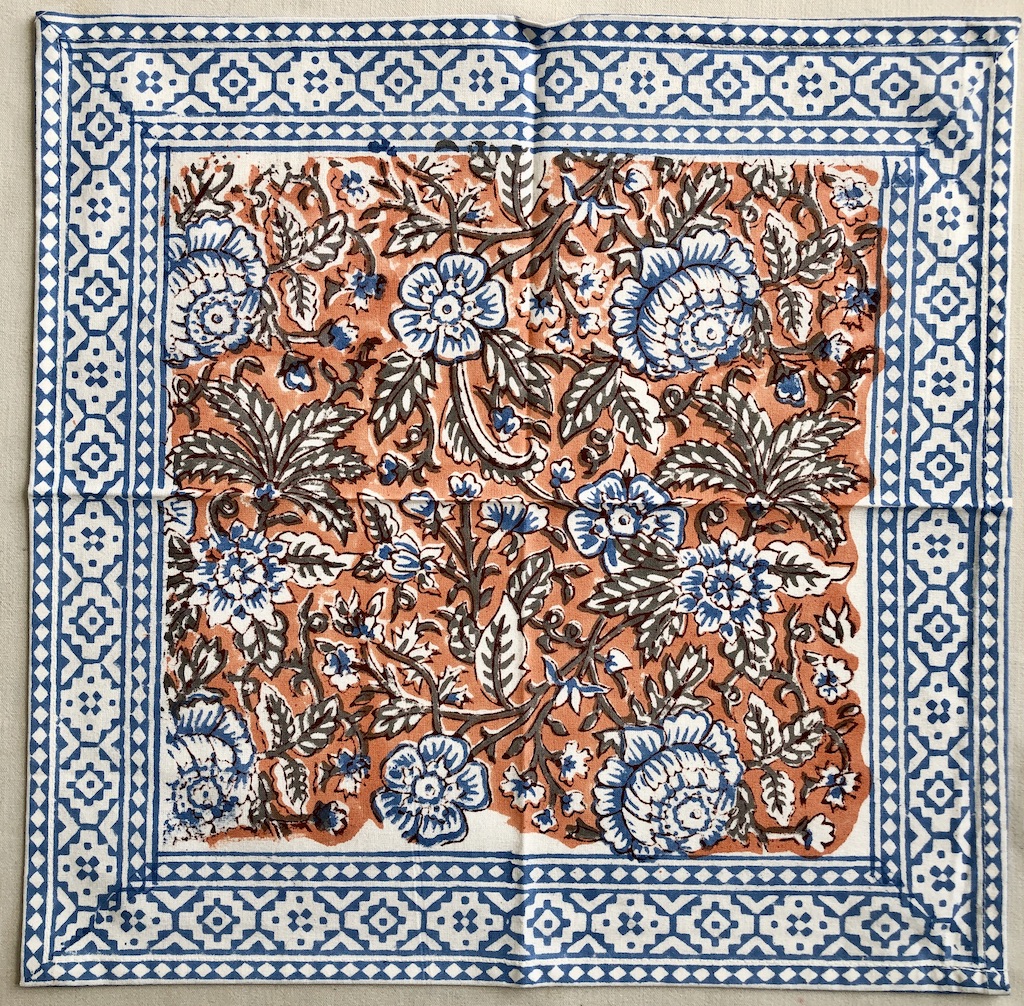 Set de table et serviettes imprimé Blockprint