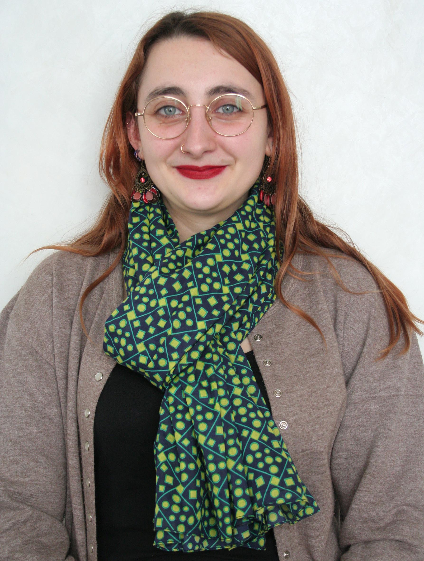 Foulard en voile de coton imprimé Domino