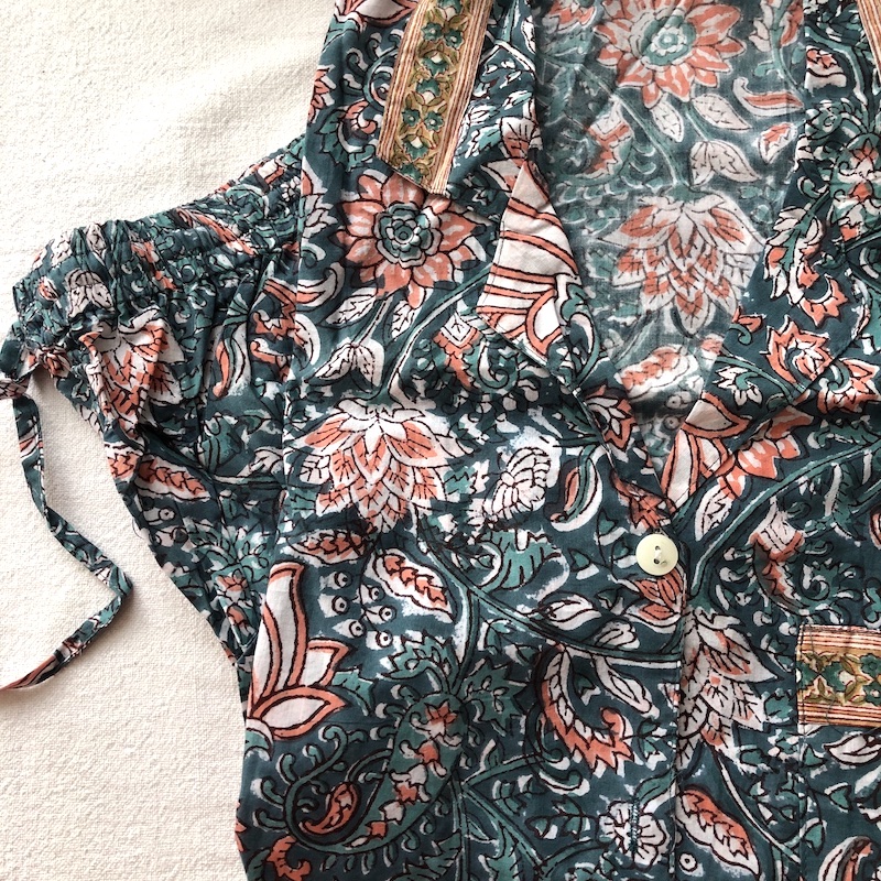 Pyjama coton imprimé fleurs Taille 46