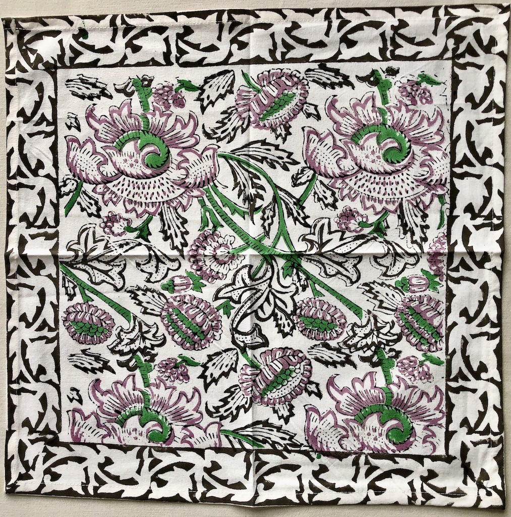 Set de table et serviettes imprimé Blockprint