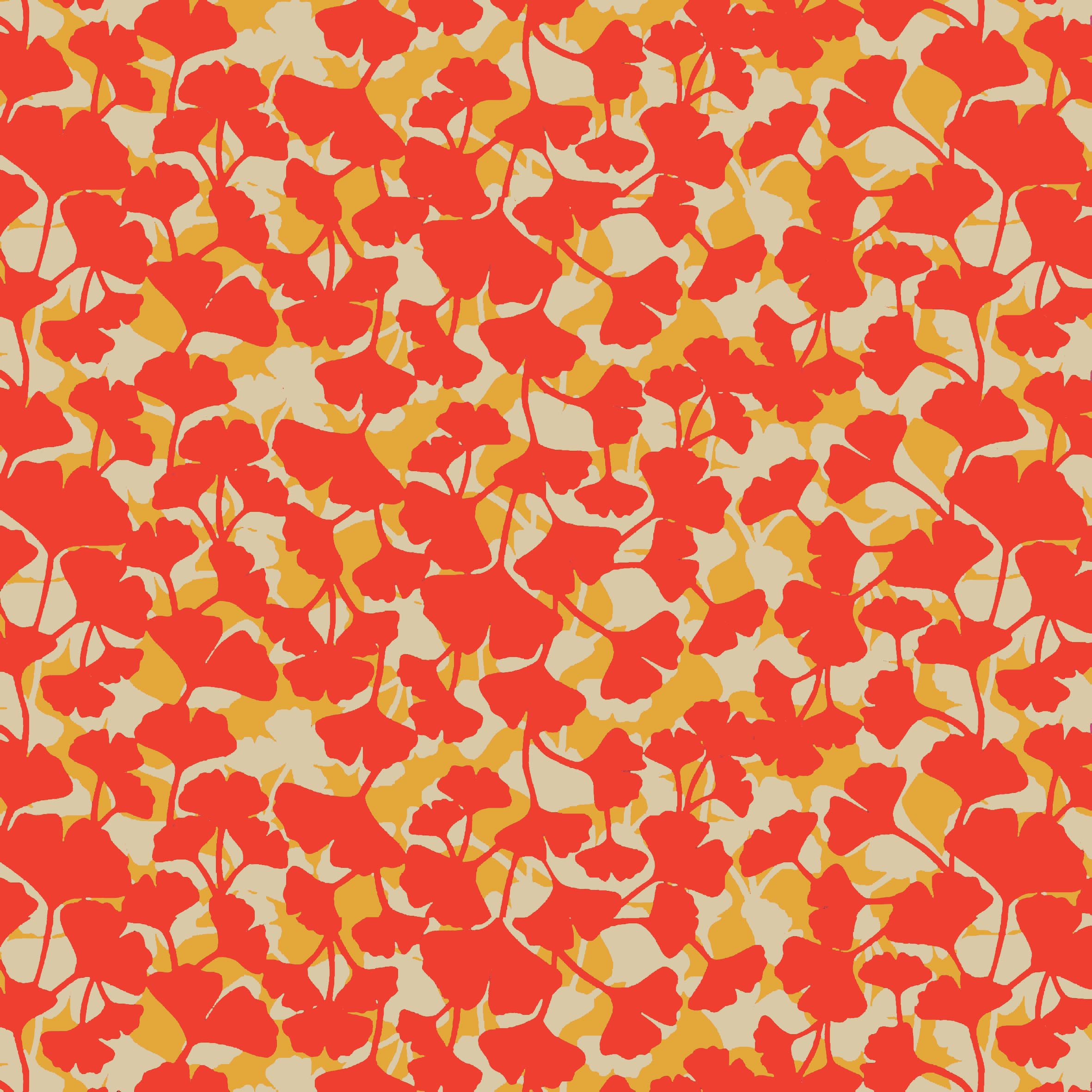 Foulard en voile de coton imprimé Ginko