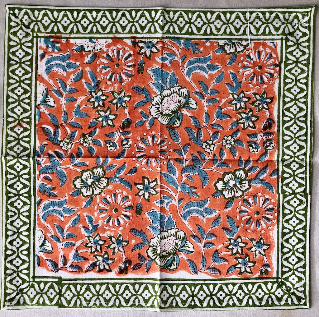 Set de table et serviettes imprimé Blockprint