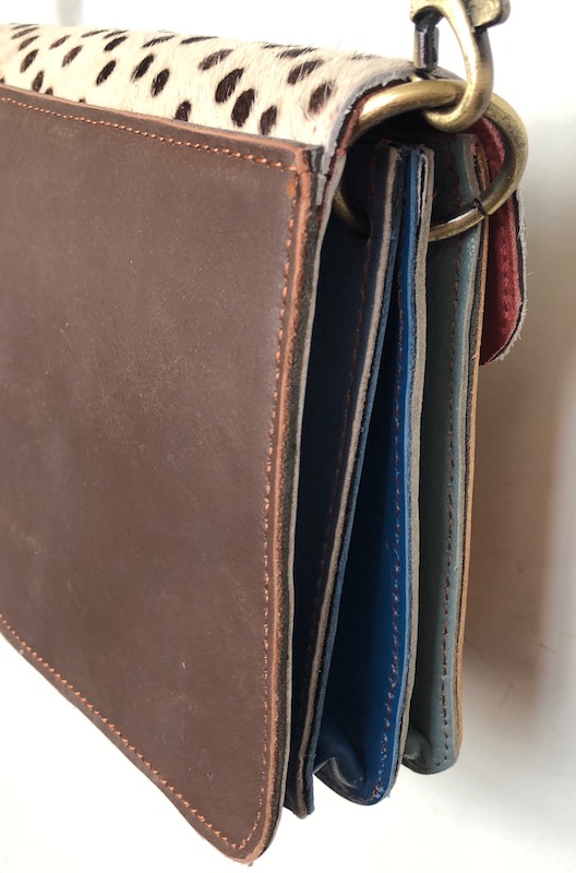 Sac à main réalisé avec des chutes de cuir