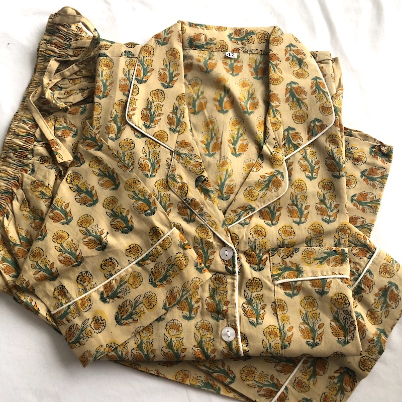 Pyjama coton imprimé fleurs Taille 42