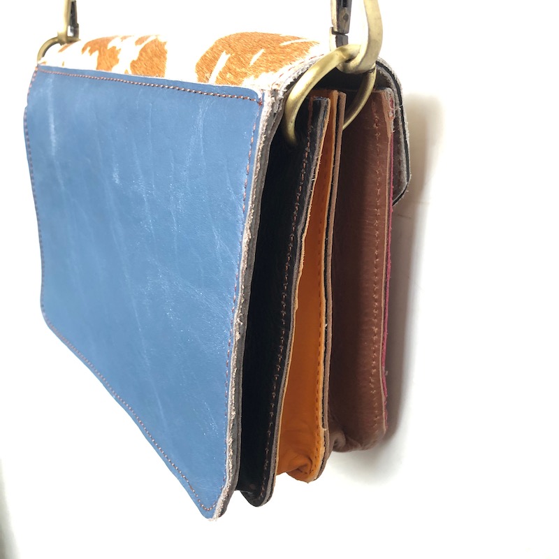 Sac à main réalisé avec des chutes de cuir