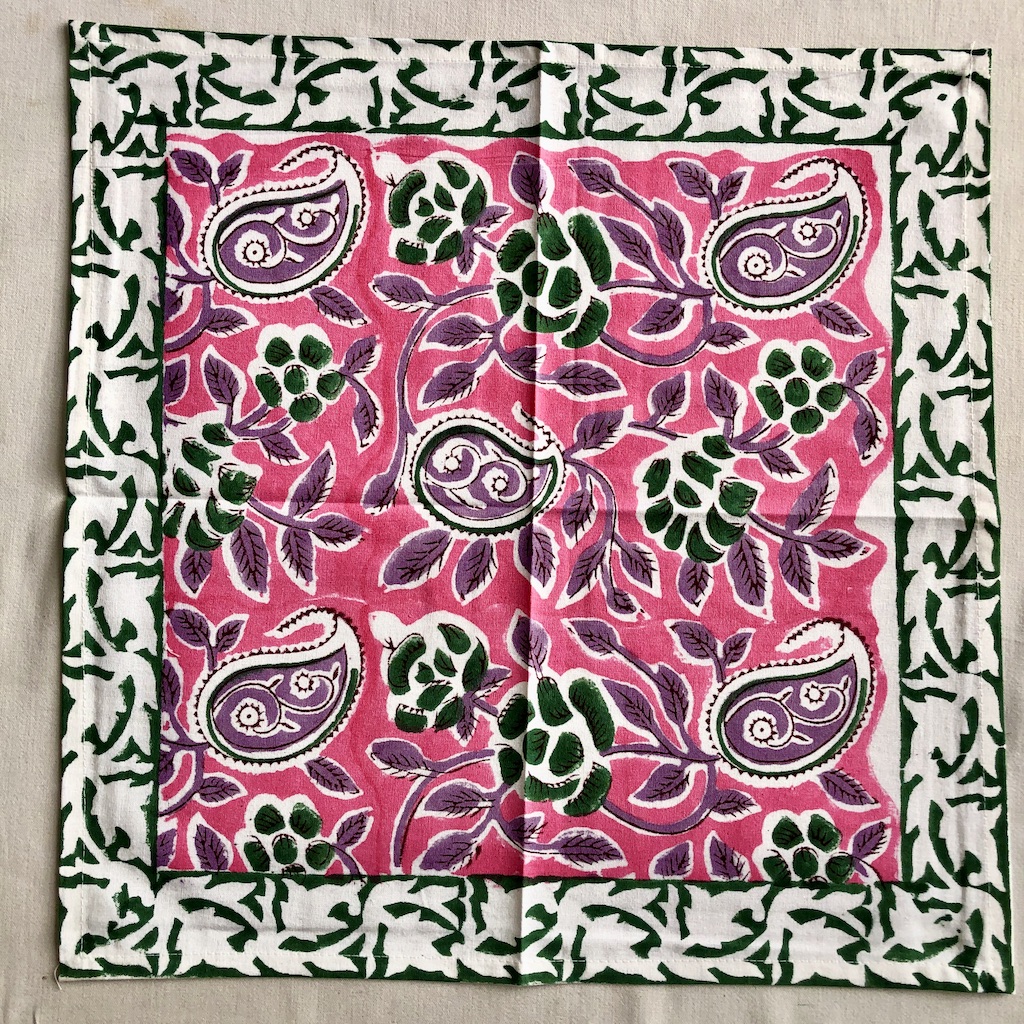 Set de table et serviettes imprimé Blockprint