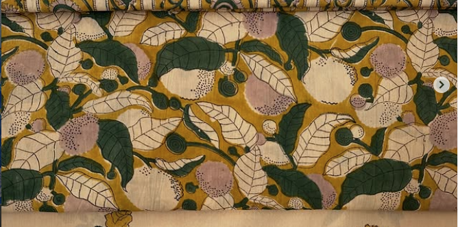 Coton blockprint Fruits d'automne