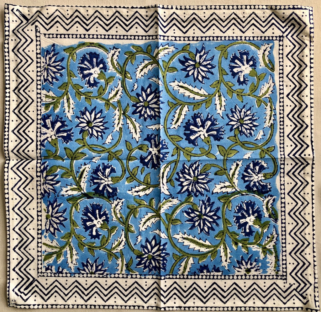 Set de table et serviettes imprimé Blockprint