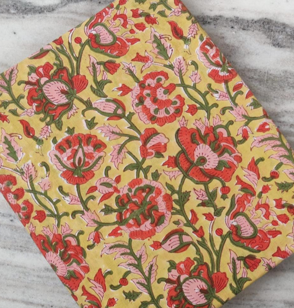 Coton blockprint Oeillets 