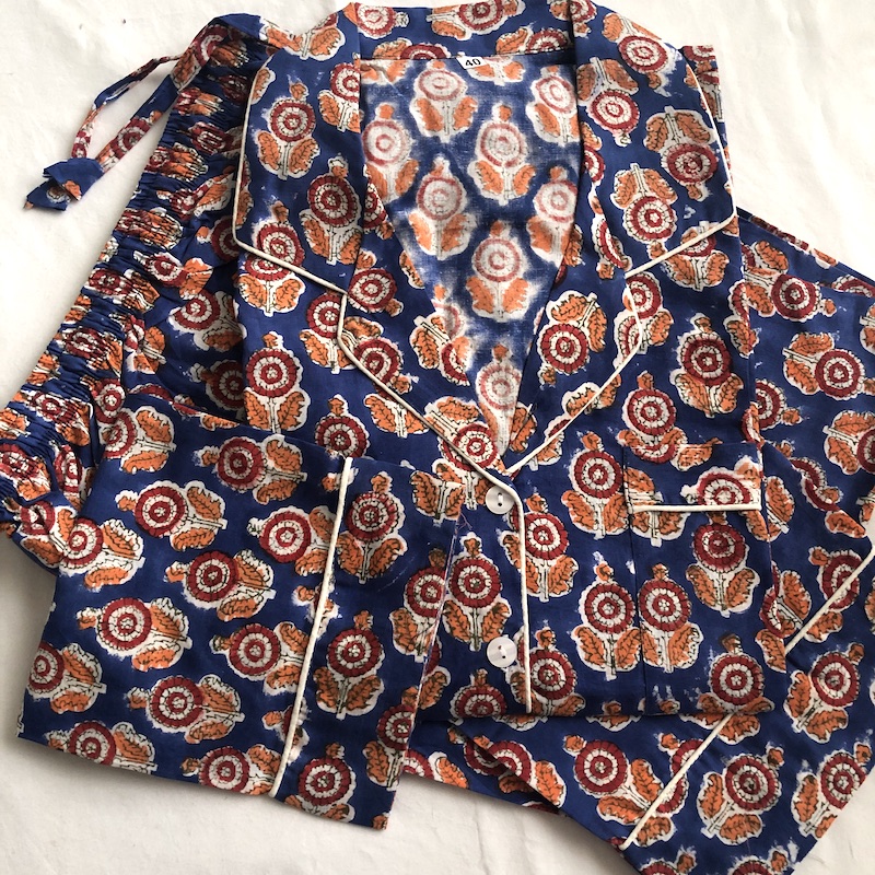 Pyjama coton imprimé fleurs Taille 40