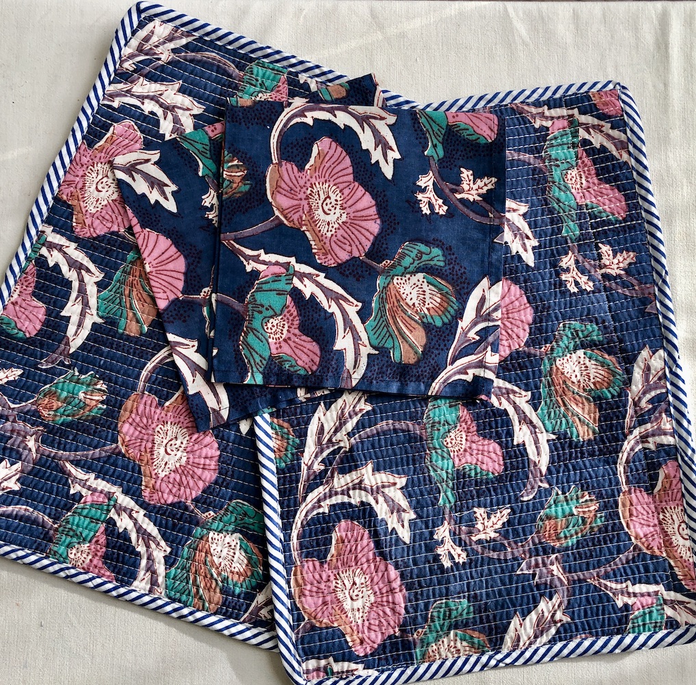 Set de table blockprint surpiqué