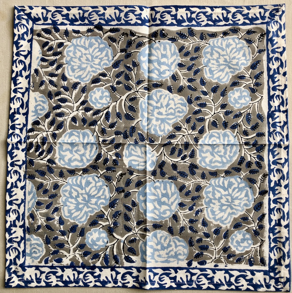 Set de table et serviettes imprimé Blockprint