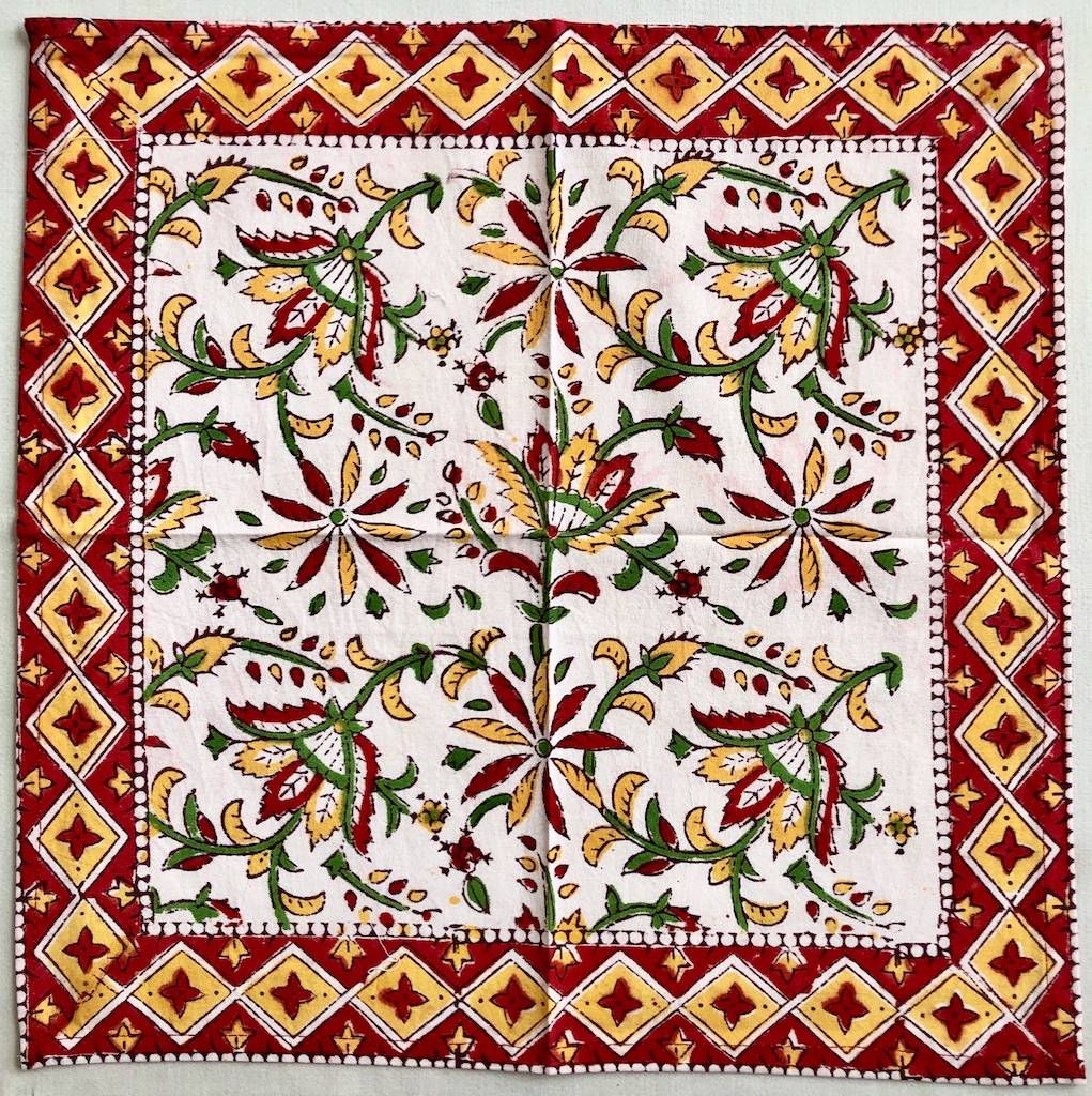 Set de table et serviettes imprimé Blockprint