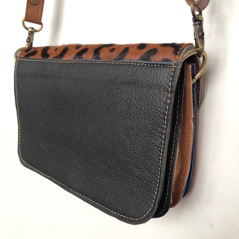 Sac à main réalisé avec des chutes de cuir