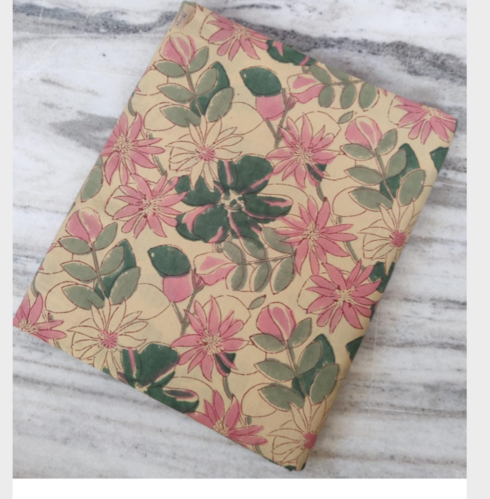 Coton blockprint Fleurs des champs 