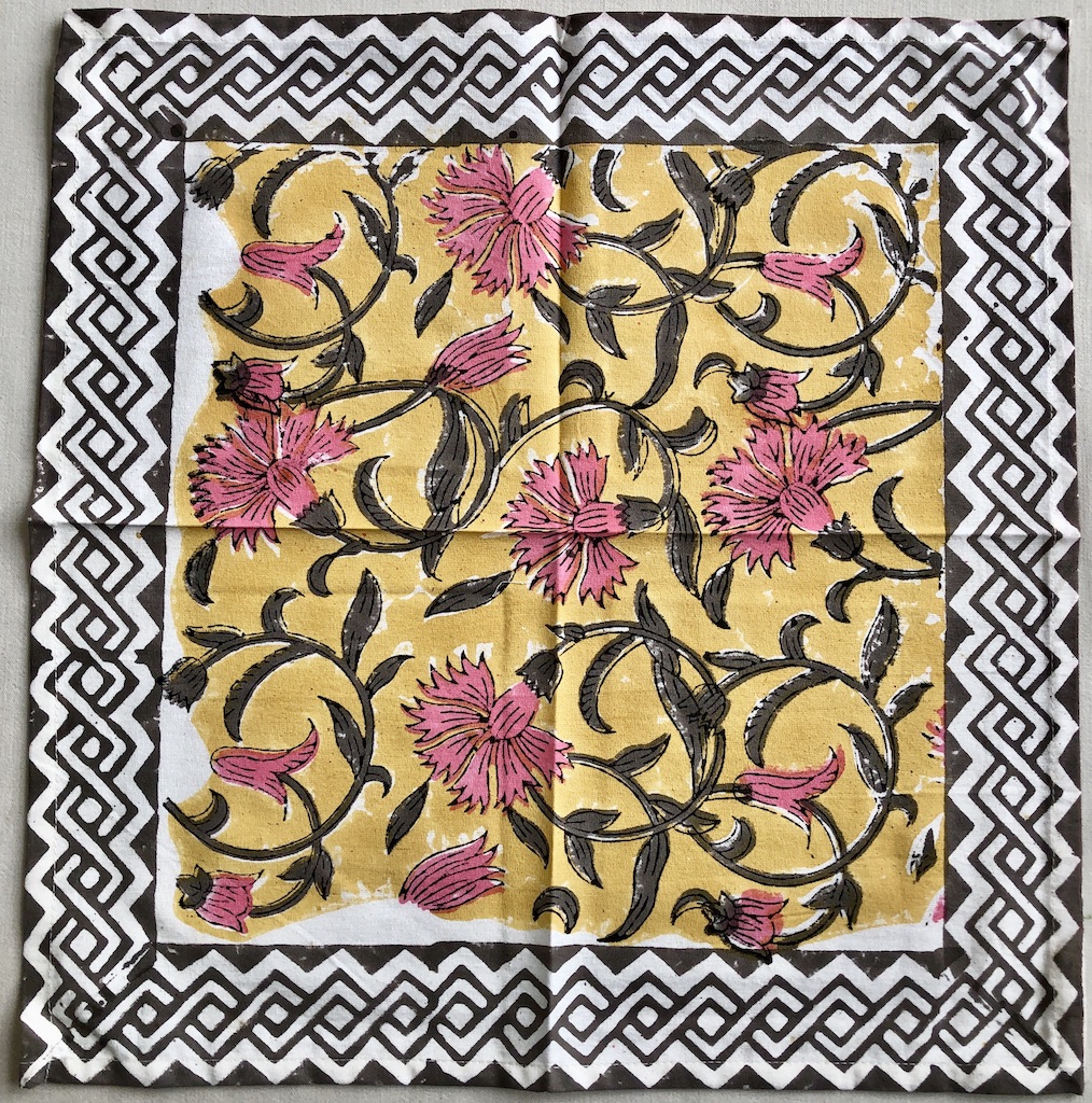 Set de table et serviettes imprimé Blockprint