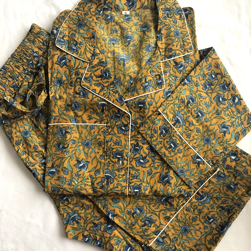 Pyjama coton imprimé fleurs Taille 38