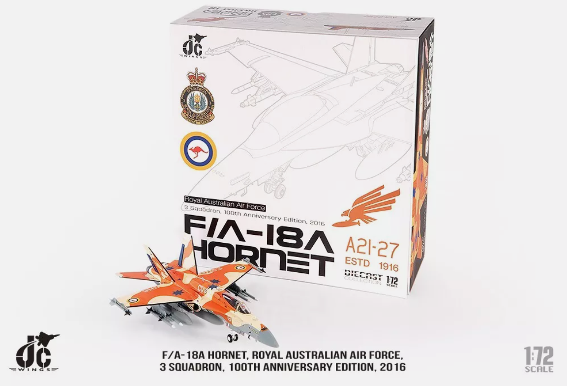 JCW72F18016 JC Wings F/A-18A Hornet RAAF, 3 Squadron, 100th Anniversary Edition