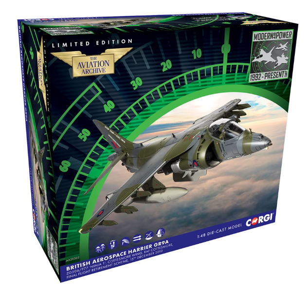 Corgi AA29302 BAe Harrier GR9A ZG506/P77 'Ninja 1' RAF Cottesmore Retirement Scheme