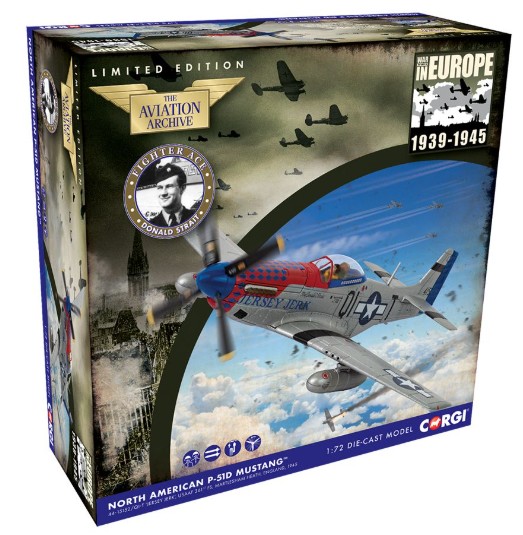 Corgi AA27708  North American P-51D Mustang 'Jersey Jerk' - USAAF 9th Air Force -   Major Donald Strait