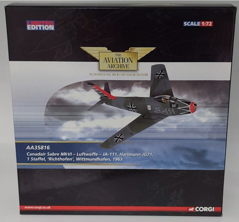 Corgi AA35816 Canadair Sabre Mk.VI - Luftwaffe - JA-111, Hartmann JG7 1963