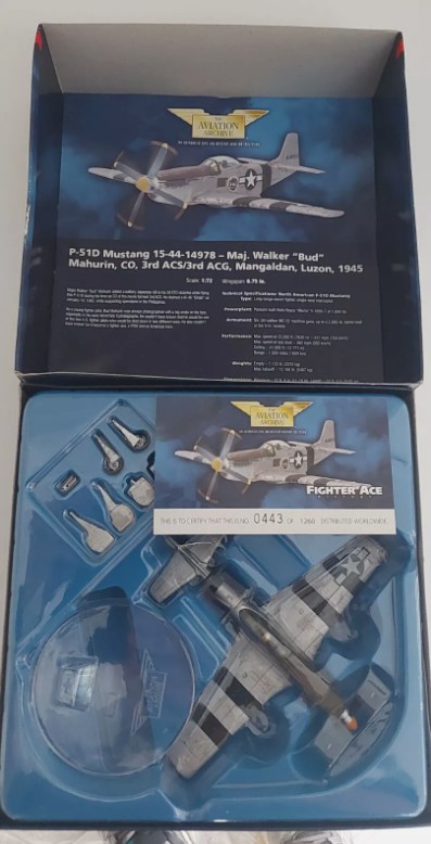 Corgi US32221 P-51D Mustang 15-44-14978, Maj. Walker "Bud" Mahurin, CO, 3rd ACS