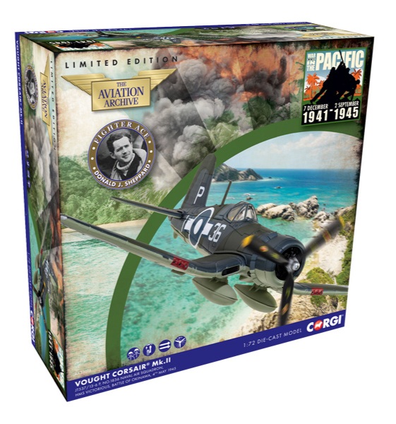 Corgi AA33016 Corsair MkII, JT537 - 1836 Naval Air Squadron - Sub Lt Donald J Sheppard - RRP £59.99