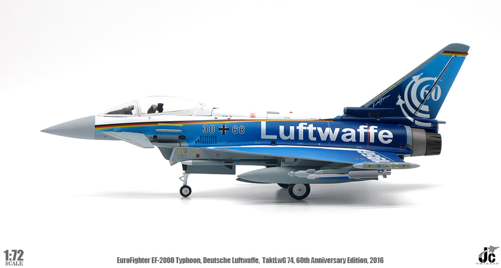 JC Wings JCW722000007 Eurofighter EF-2000 Typhoon Luftwaffe TAKTLWG 74 60th Anniversary Edition 2016  (RRP £84.99)