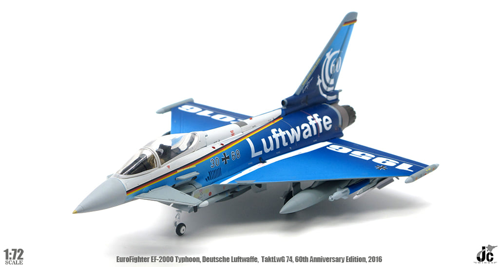 JC Wings JCW722000007 Eurofighter EF-2000 Typhoon Luftwaffe TAKTLWG 74 60th Anniversary Edition 2016  (RRP £84.99)