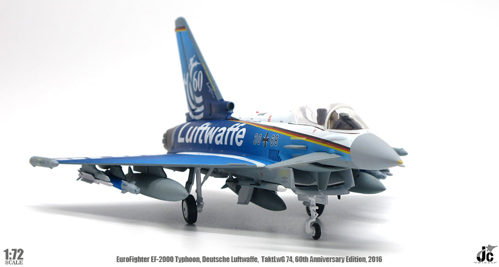 JC Wings JCW722000007 Eurofighter EF-2000 Typhoon Luftwaffe TAKTLWG 74 60th Anniversary Edition 2016  (RRP £84.99)