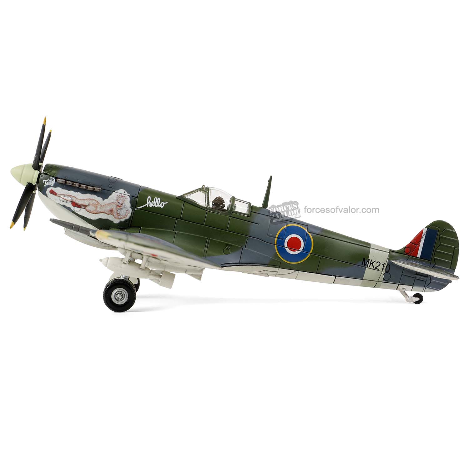 Forces of Valor FOV812005A Supermarine Spitfire MK 210, “Tolly Hello” Gustav E. Lundquist, Test Pilot for the USAAF (Long Range Experimental)