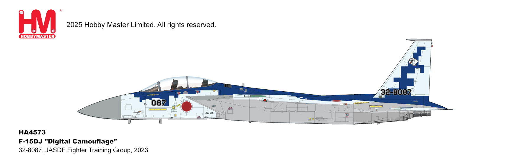 Hobby Master HA4573 F-15DJ "Digital Camouflage" 32-8087, JASDF Fighter Training Group, 2023  
