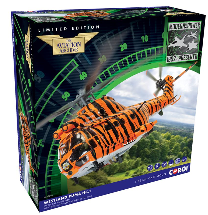 Corgi AA27006 Westland Puma HC-1 - RAF No.230 Sqn - NATO Tiger Meet Livery  (RRP £74.99)