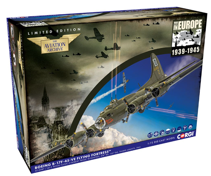 Corgi AA33322 B-17F Flying Fortress 'Royal Flush' - 8th Air Force - Lt Robert "Rosie" Rosenthal aircraft - (RRP £189.99)