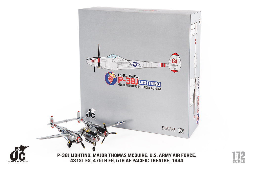JC WINGS JCW72P38002 - P-38J LIGHTING MAJOR THOMAS MCGUIRE USAAF 431ST FS 1944 - (RRP £87.99)