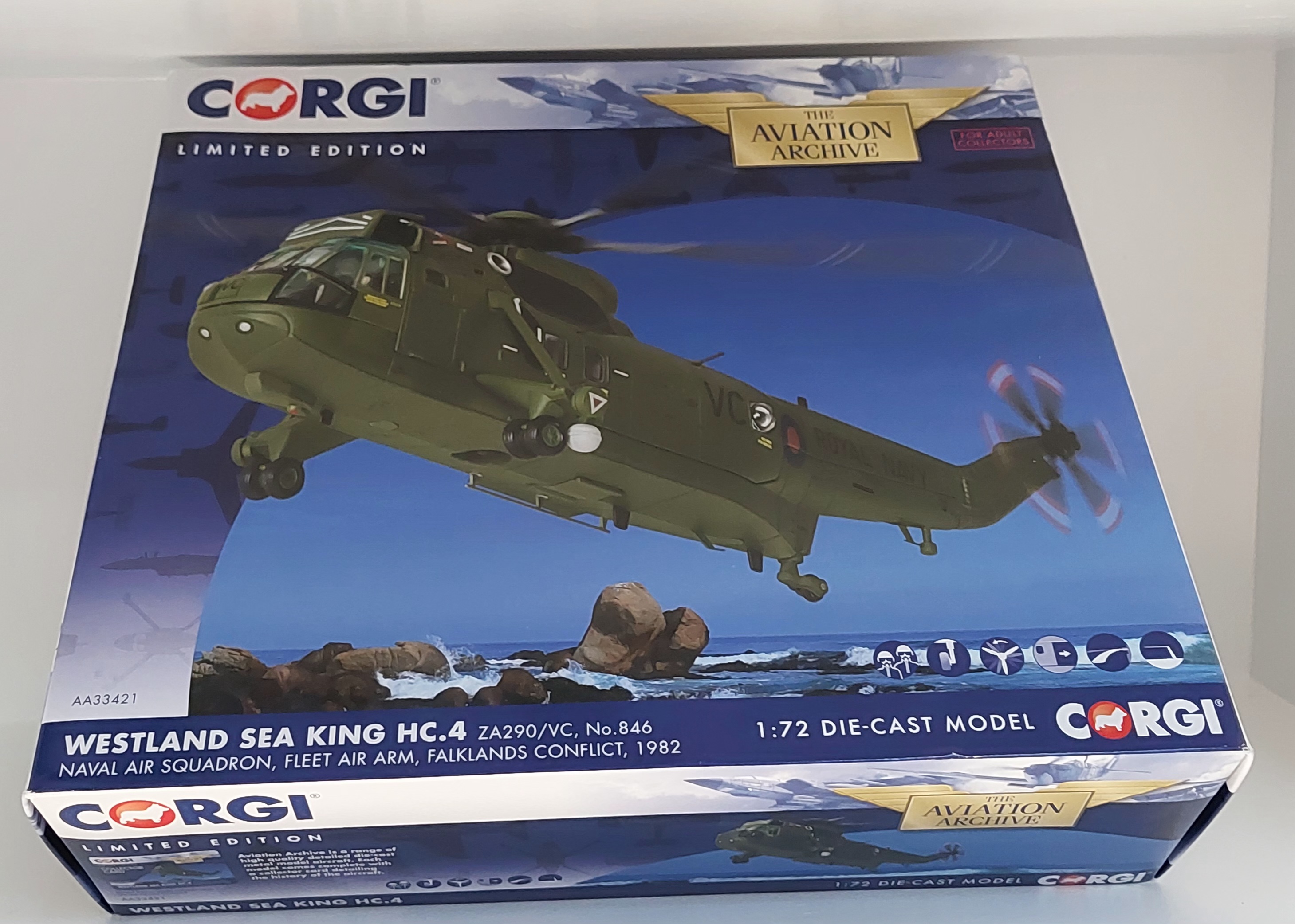 Corgi AA33421  Westland Sea King HC.4 ZA290/VC, No.846 Naval Air Squadron, Fleet Air Arm, Falklands Conflict, 1982