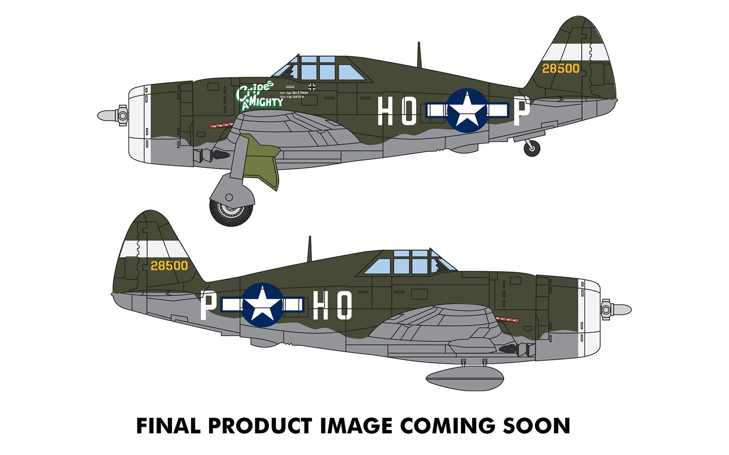 Corgi AA33828 Republic P-47D Thunderbolt - 42-8500/HO-P - ‘Cripes A’ MIGHTY’ - PRICE: £53.99 (RRP £59.99)