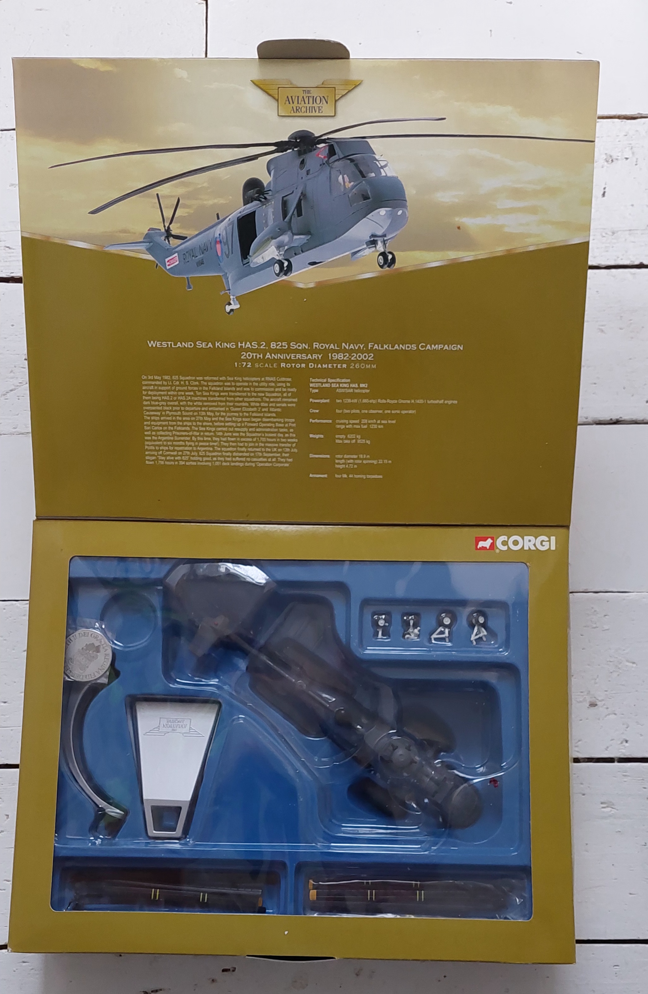 Corgi AA33401 Westland Sea King HAS.2, 825 Squadron, Royal Navy, Falklands Campaign 20th Anniversary 1982 - 2002  - Falklands 20th Anniversary 