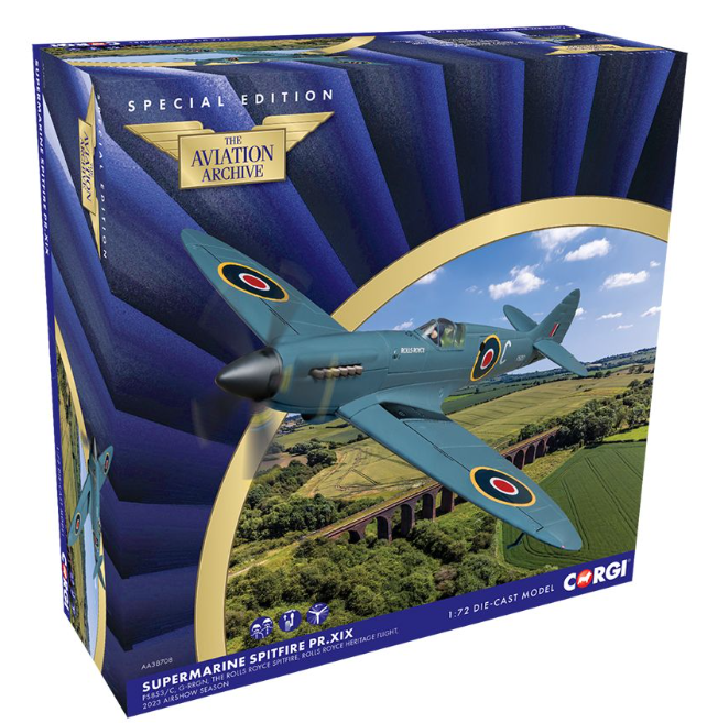Corgi AA38708 Supermarine Spitfire PR.XIX G-RRGN PS853 Rolls Royce Heritage Hangar