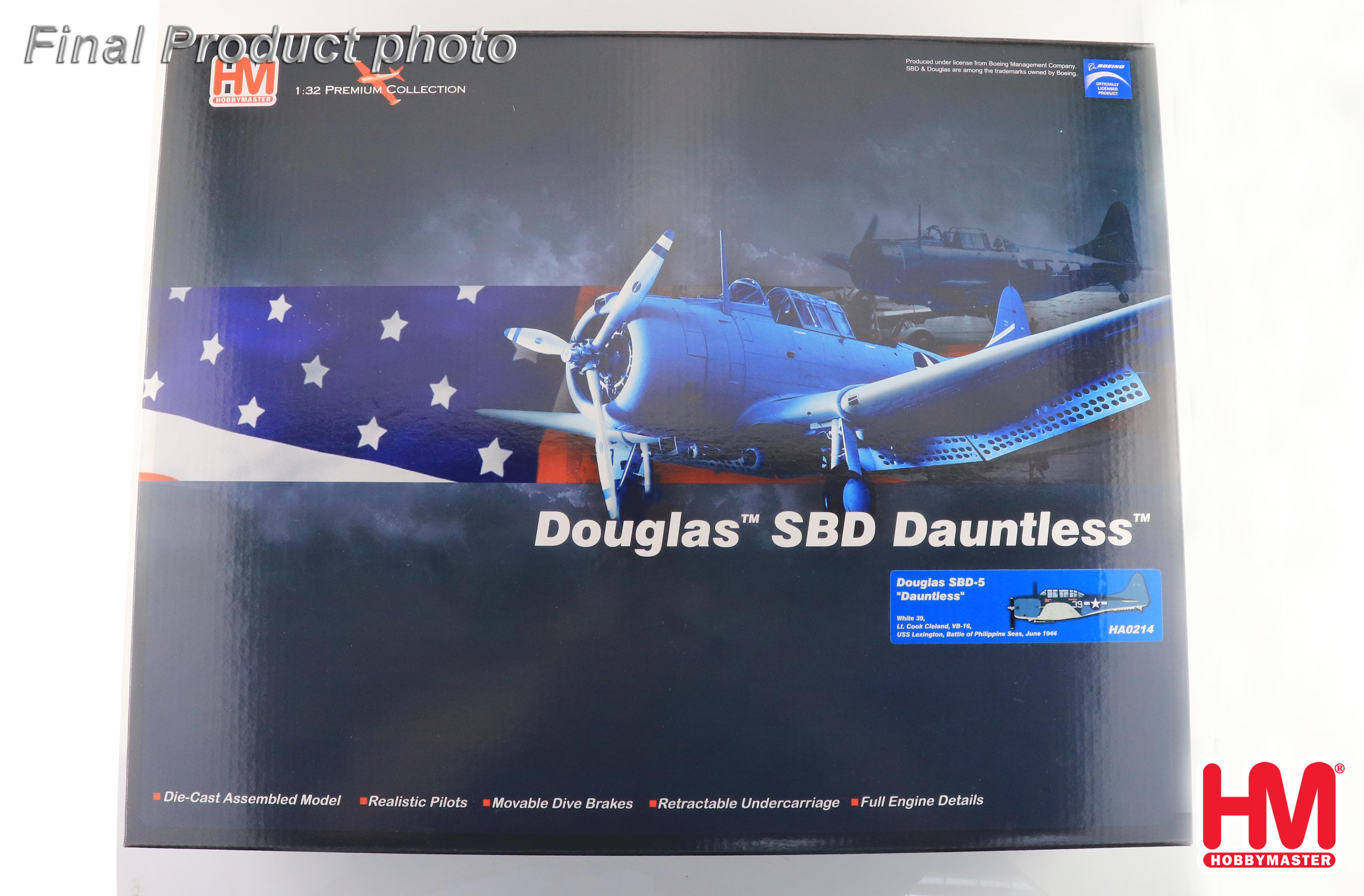 HobbyMaster HA0214 Douglas SBD-5 "Dauntless" White 39, Lt. Cook Cleland, VB-16, USS Lexington, Battle of Philippine Seas, June 1944