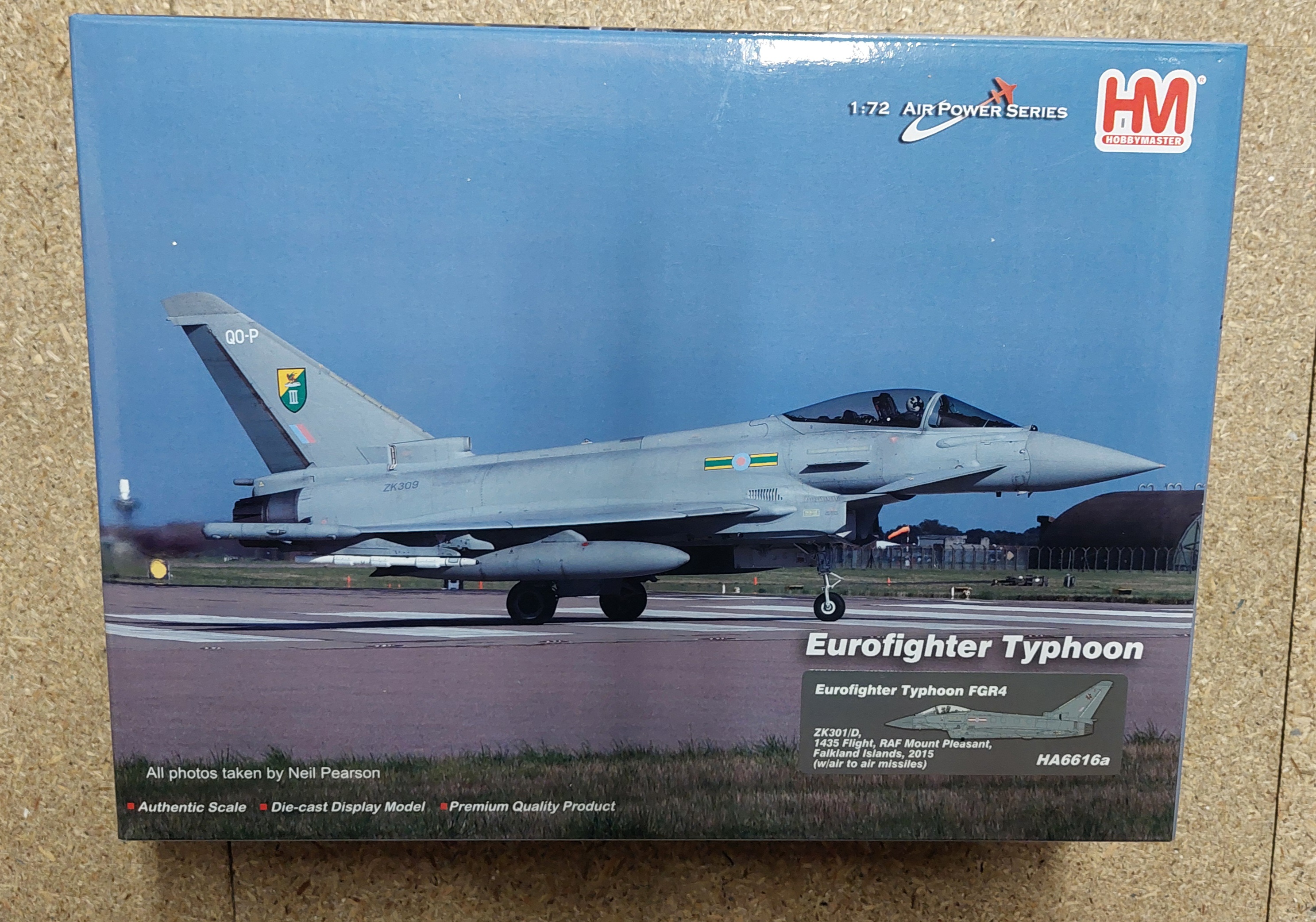 Hobby Master HA6616A Eurofighter Typhoon FGR4 ZK301/D, 1435 Flight, RAF Mount Pleasant,  Falkland Islands, 2015 - (with air-to-air missiles only)