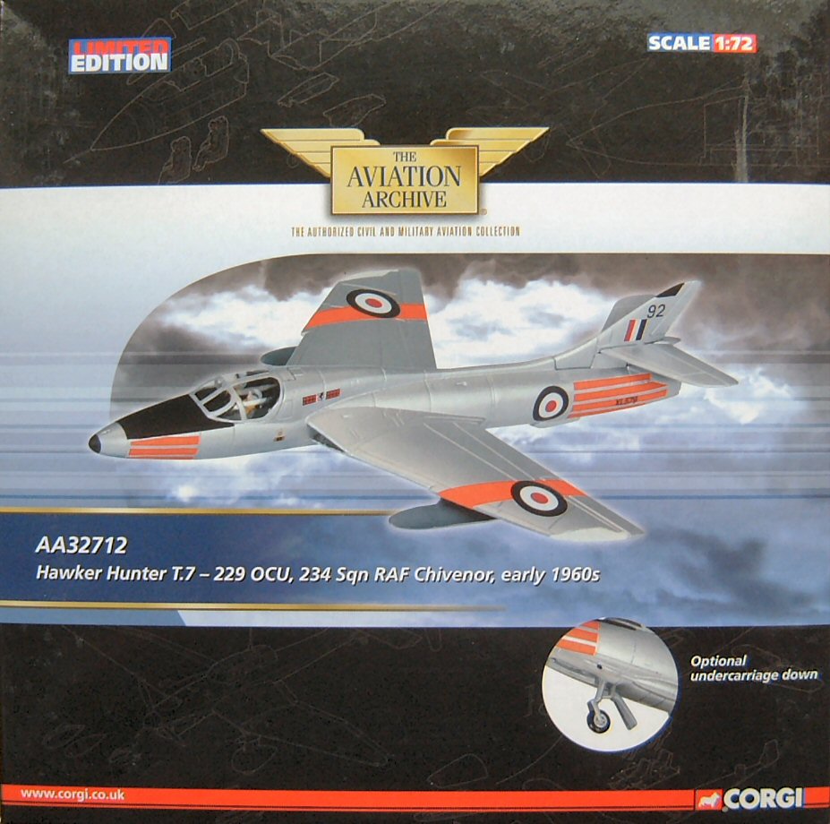 Corgi AA32712 Hawker Hunter T.Mk 7 RAF No.229 OCU, XL579, RAF Chivenor, England, Early 1960s