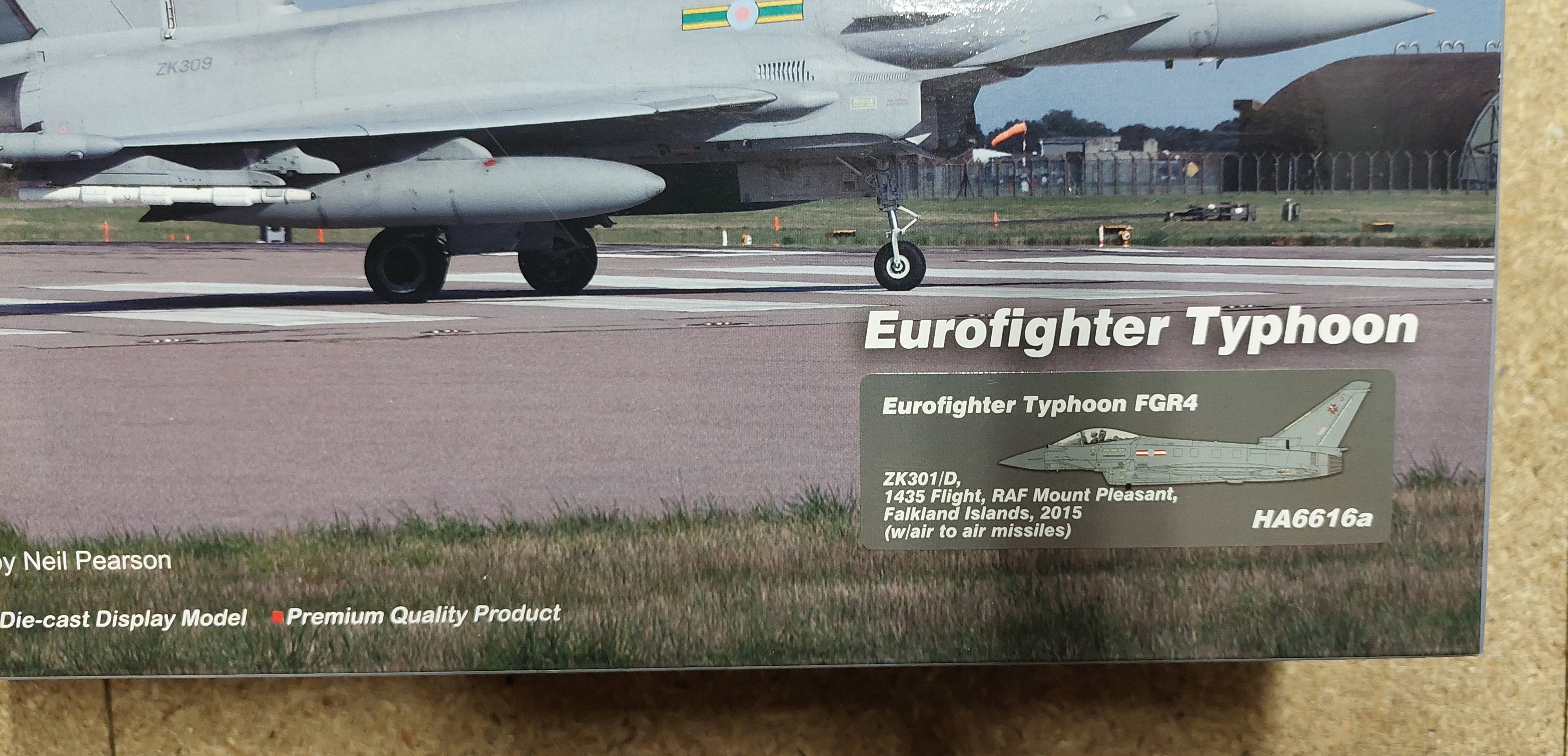 Hobby Master HA6616A Eurofighter Typhoon FGR4 ZK301/D, 1435 Flight, RAF Mount Pleasant,  Falkland Islands, 2015 - (with air-to-air missiles only)