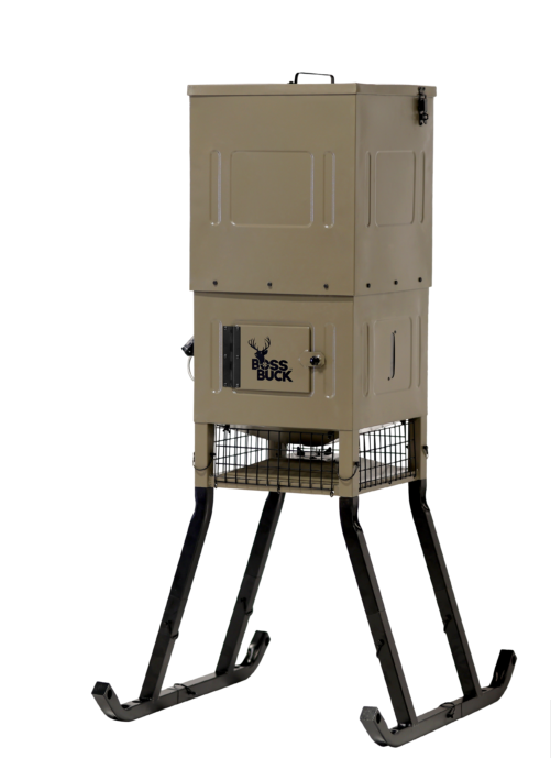 BOSS BUCK STAND & FILL SLED FEEDER W/ DIVERTER PLATE & SOLAR PANEL 300lb