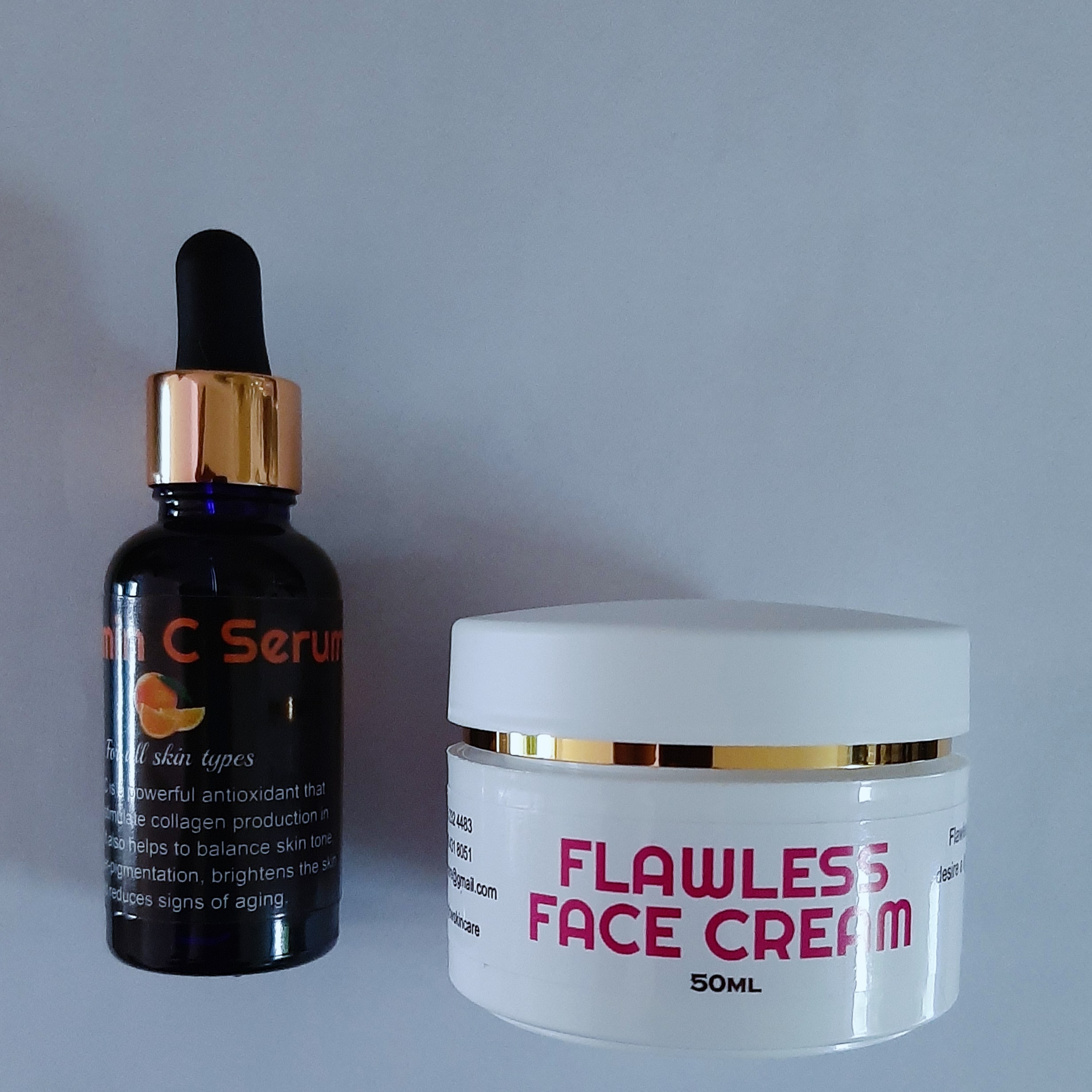 VITAMIN C SERUM & FLAWLESS FACE CREAM