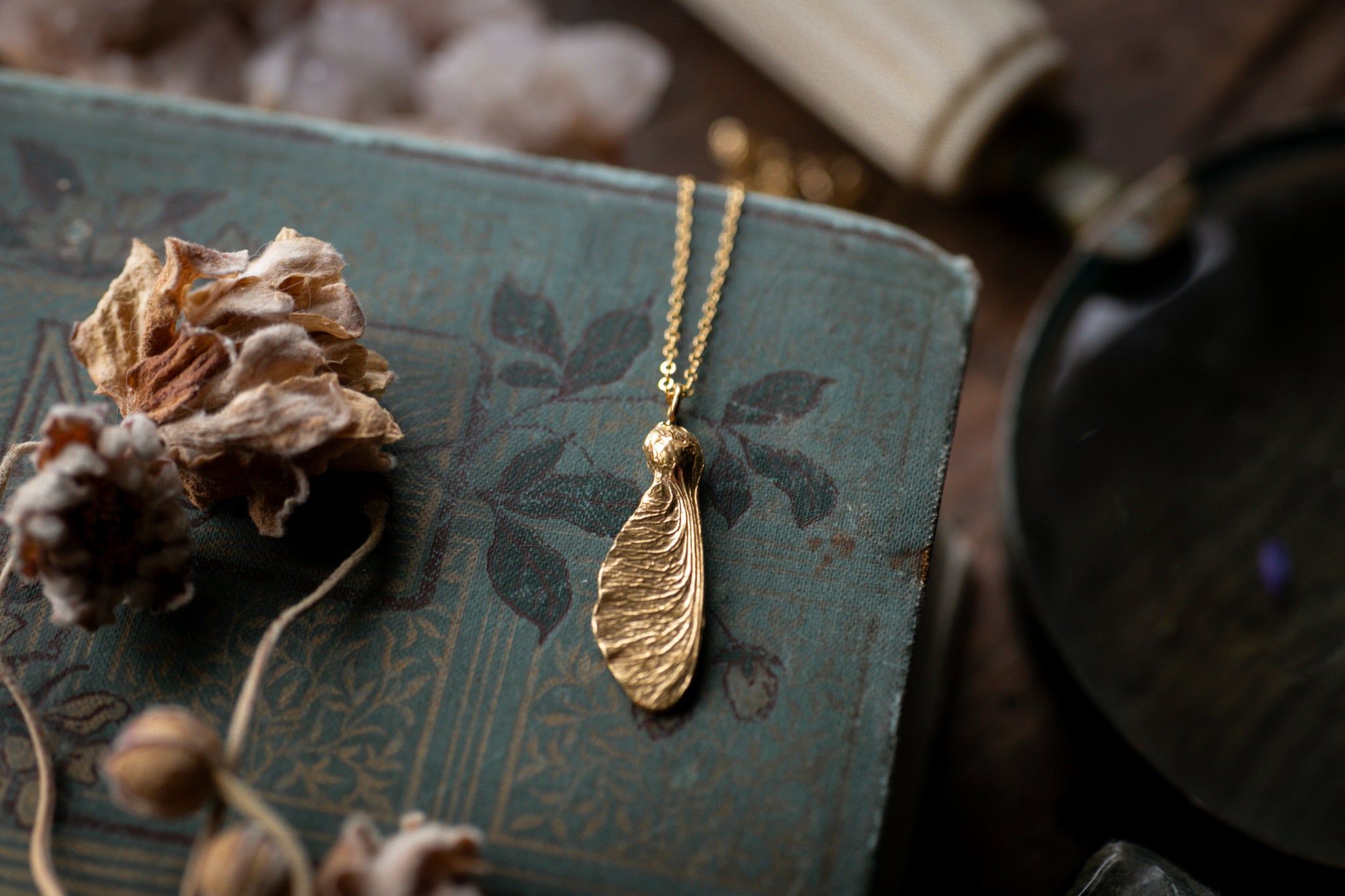 Ruby Robin - Gold Vermeil Sycamore seed
