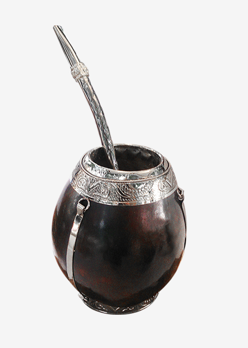 Mates artesanales de calabaza y alpaca