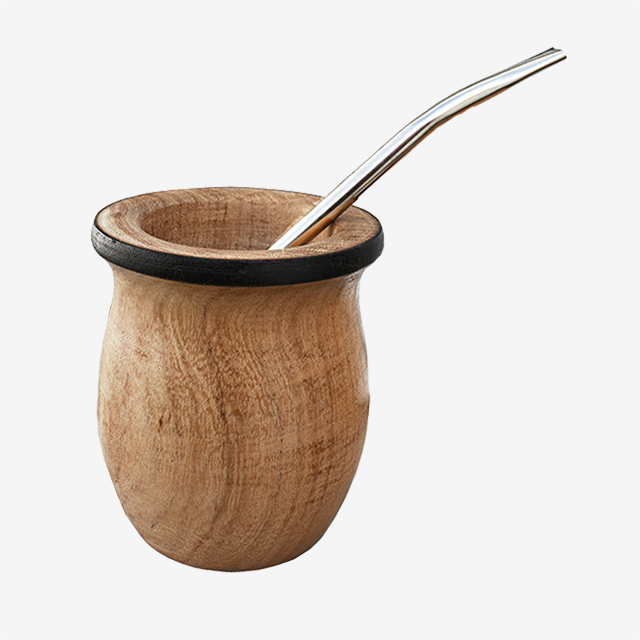 Mate de madera seleccionada boca negra